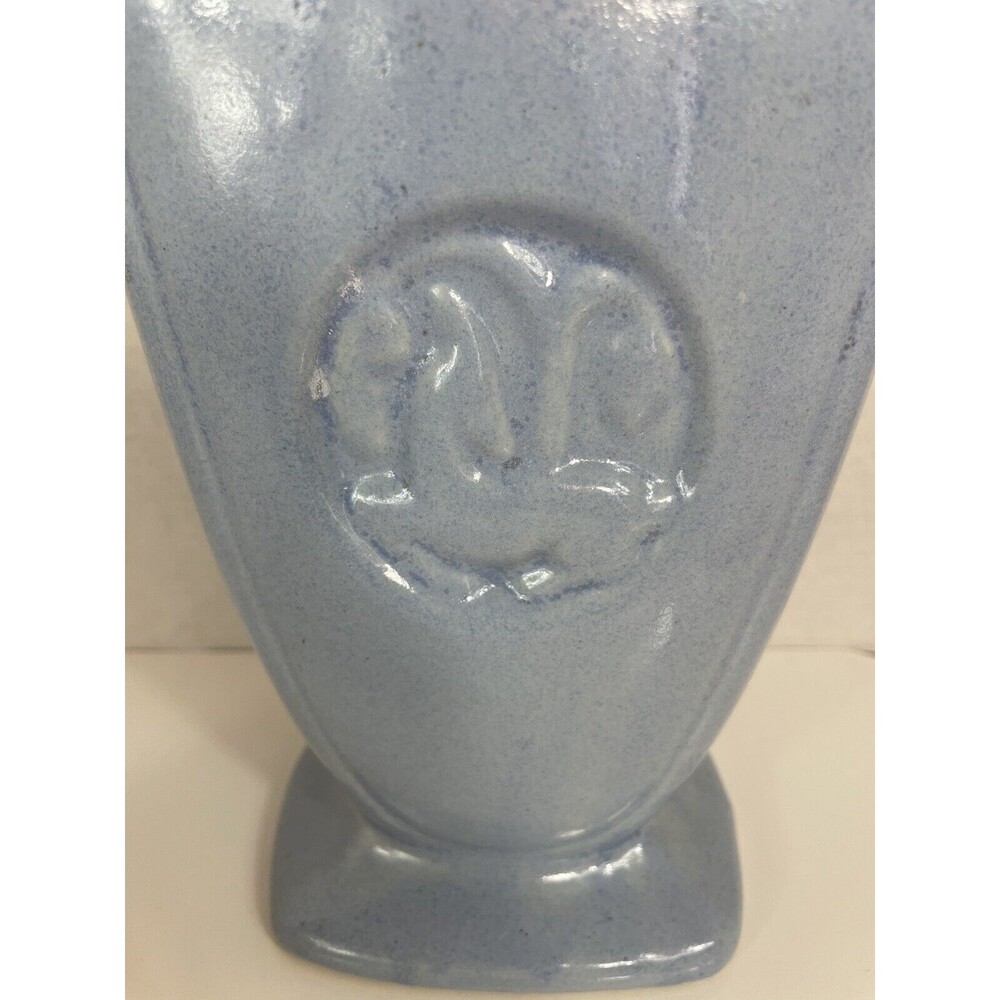Robinson Ransbottom Vase Art Pottery Gazelle Deer Blue Ceramic 230 MCM VTG Retro - Picture 8 of 16